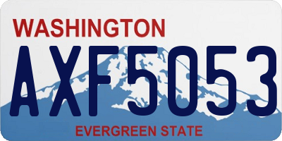 WA license plate AXF5053