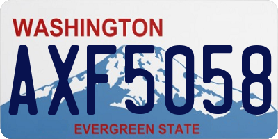 WA license plate AXF5058