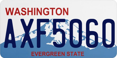 WA license plate AXF5060