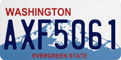 WA license plate AXF5061