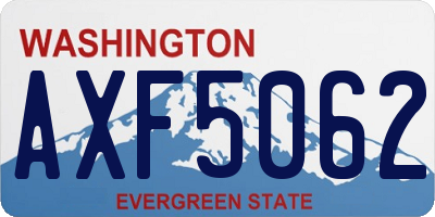 WA license plate AXF5062