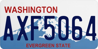 WA license plate AXF5064
