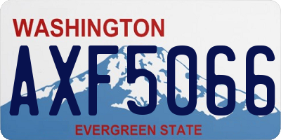 WA license plate AXF5066