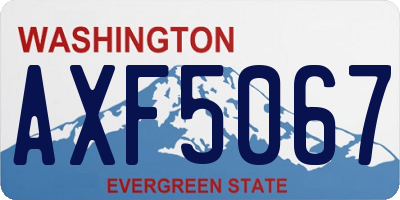 WA license plate AXF5067