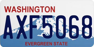 WA license plate AXF5068