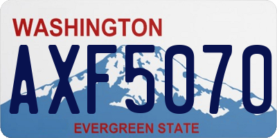 WA license plate AXF5070