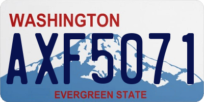 WA license plate AXF5071
