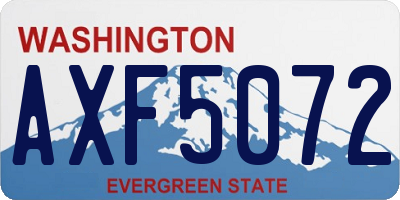 WA license plate AXF5072