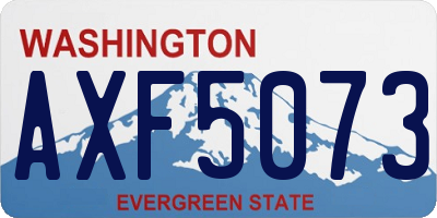 WA license plate AXF5073