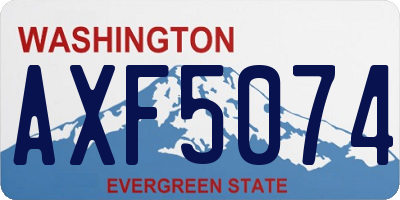 WA license plate AXF5074