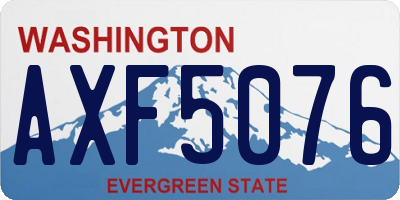 WA license plate AXF5076