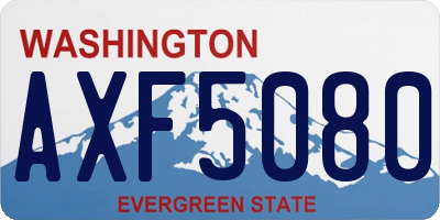 WA license plate AXF5080