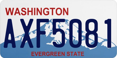 WA license plate AXF5081