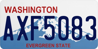 WA license plate AXF5083