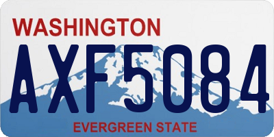 WA license plate AXF5084