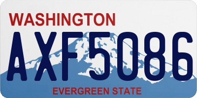 WA license plate AXF5086