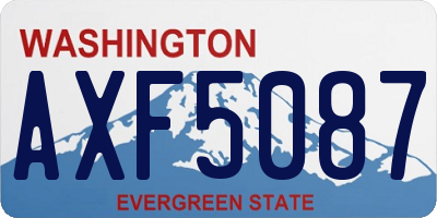 WA license plate AXF5087
