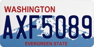 WA license plate AXF5089