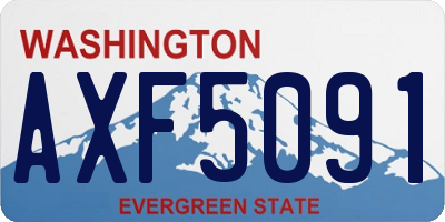 WA license plate AXF5091