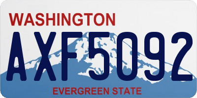 WA license plate AXF5092