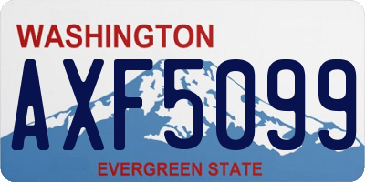 WA license plate AXF5099