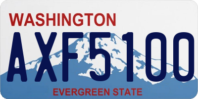 WA license plate AXF5100