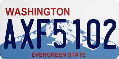 WA license plate AXF5102
