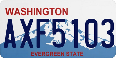 WA license plate AXF5103