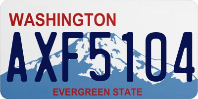 WA license plate AXF5104
