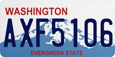 WA license plate AXF5106