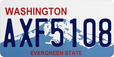 WA license plate AXF5108