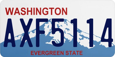 WA license plate AXF5114