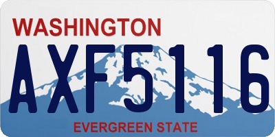 WA license plate AXF5116