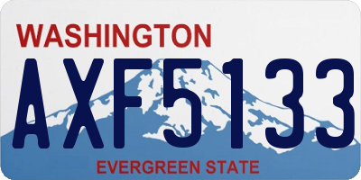 WA license plate AXF5133