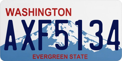 WA license plate AXF5134