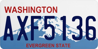 WA license plate AXF5136