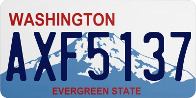 WA license plate AXF5137