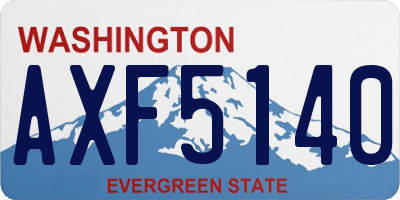 WA license plate AXF5140