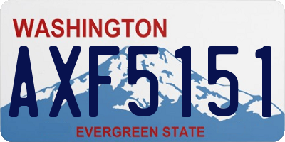 WA license plate AXF5151