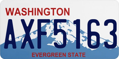 WA license plate AXF5163