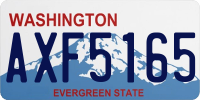 WA license plate AXF5165