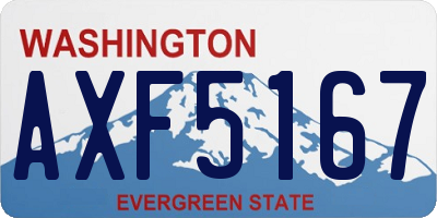 WA license plate AXF5167
