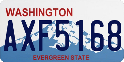 WA license plate AXF5168
