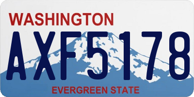WA license plate AXF5178