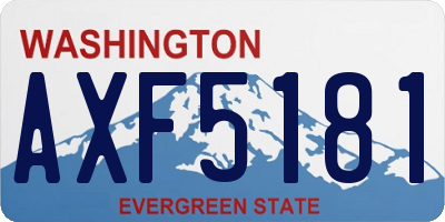 WA license plate AXF5181