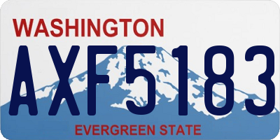 WA license plate AXF5183