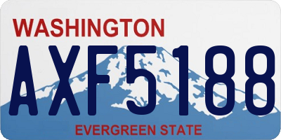 WA license plate AXF5188