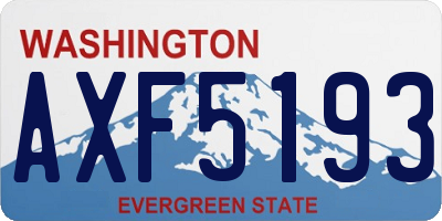 WA license plate AXF5193