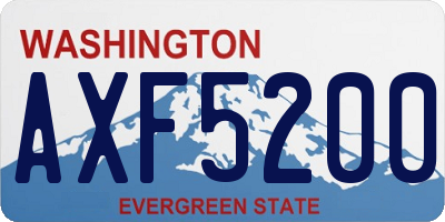WA license plate AXF5200