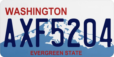 WA license plate AXF5204